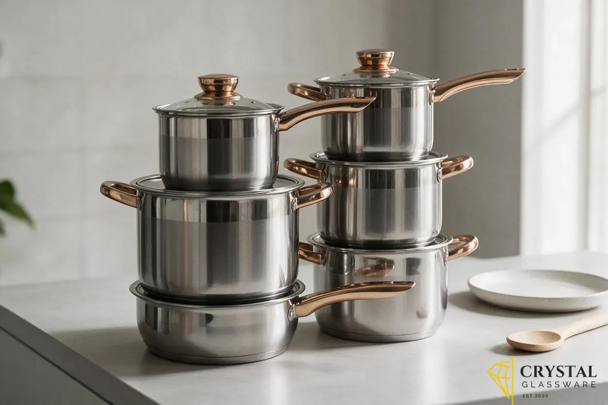 Premium 6-piece stainless steel cookware set 